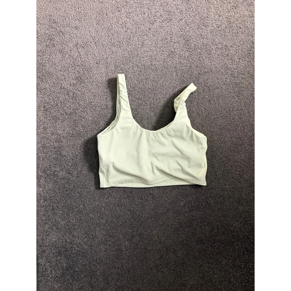 OFFLINE by Aerie Real Me Mint Green Ruched Scoop Neck Sports Bra Crop Top Medium
